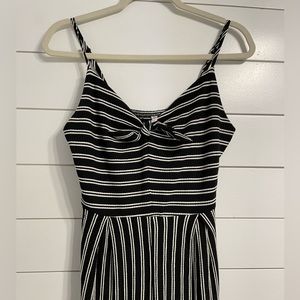 Black and white striped jumpsuit